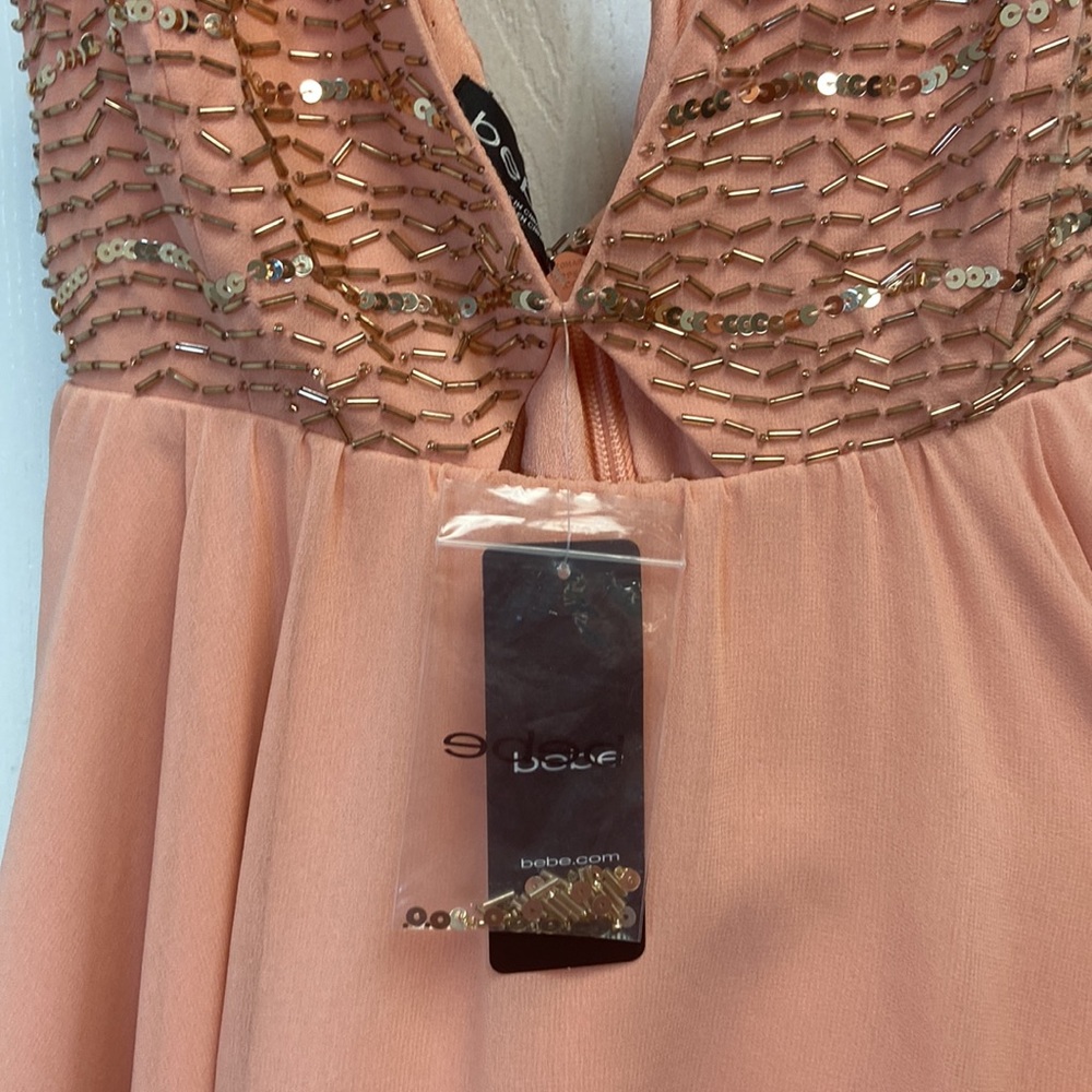BEBE ROSE-GOLD BABBY DOLL DRESS BRAND NEW. - Picture 10 of 11